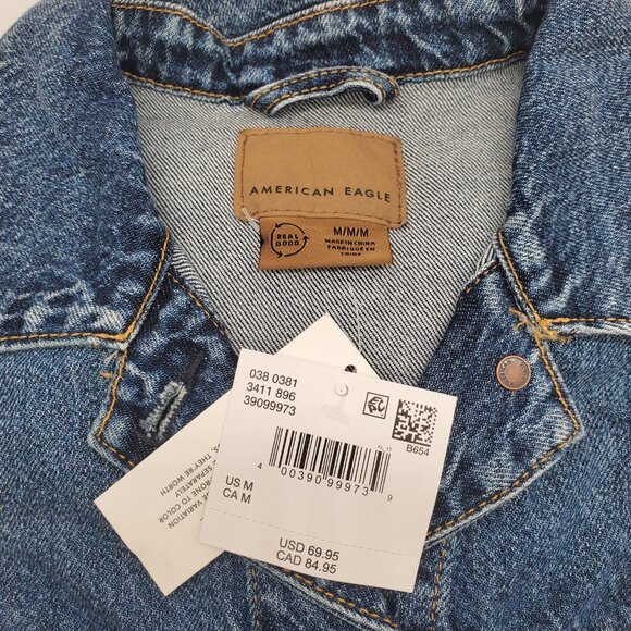 American Eagle AE Strigid Classic Denim Jacket | Dark Wash | NWT - Picture 12 of 13